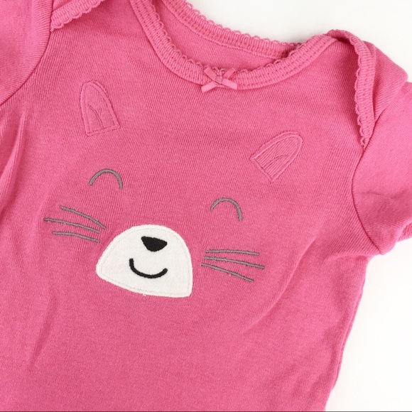 Like New! Carter’s Hot Pink Cat Face Onesie - Picture 4 of 6